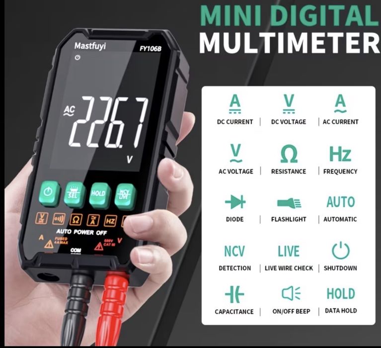 Multimetru digital 6000, masurare automata, display HD