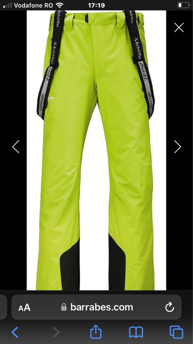 Pantaloni ski Schoffel L barbati verde fosforescet