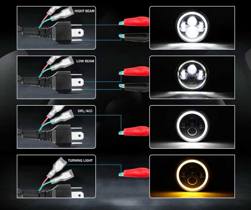 1 БР. LED ФАР 7 Инч за джип 200W Lada Niva Terrano 2 Wrangler Cherokee