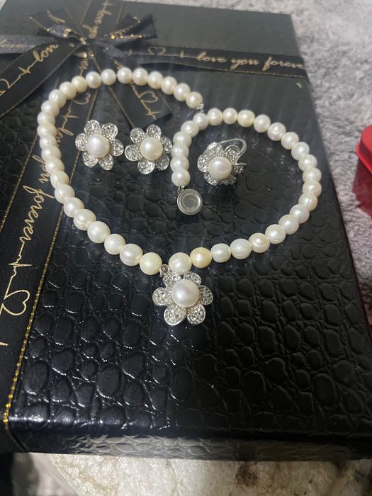 Комплект из натурального жемчуга