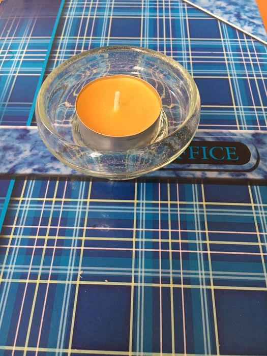 Свещник, стъклена чашка за чаени свещи