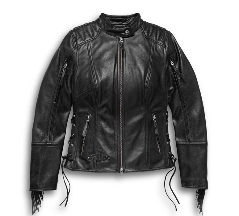 Harley Davidson Boone Fringed Leather Jacket Women's