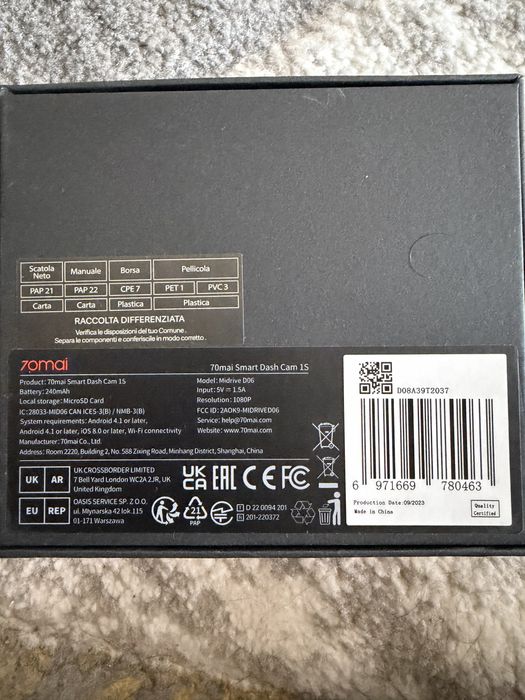 Camera bord 70mai 1S