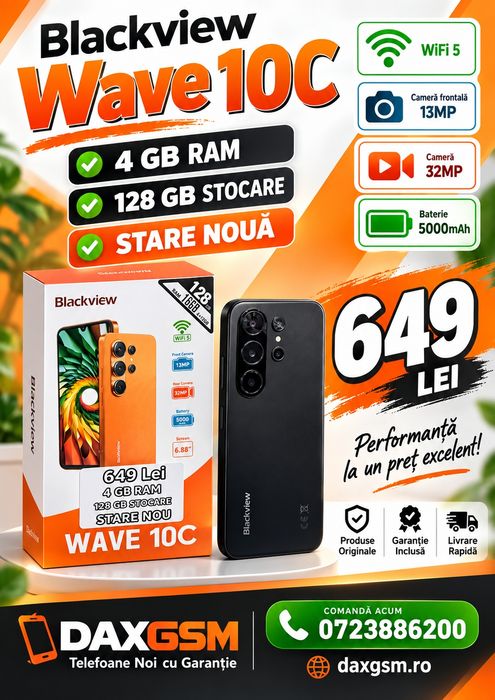 Blackview Wave 10C, 4/128 GB, Sigilat, Garanție