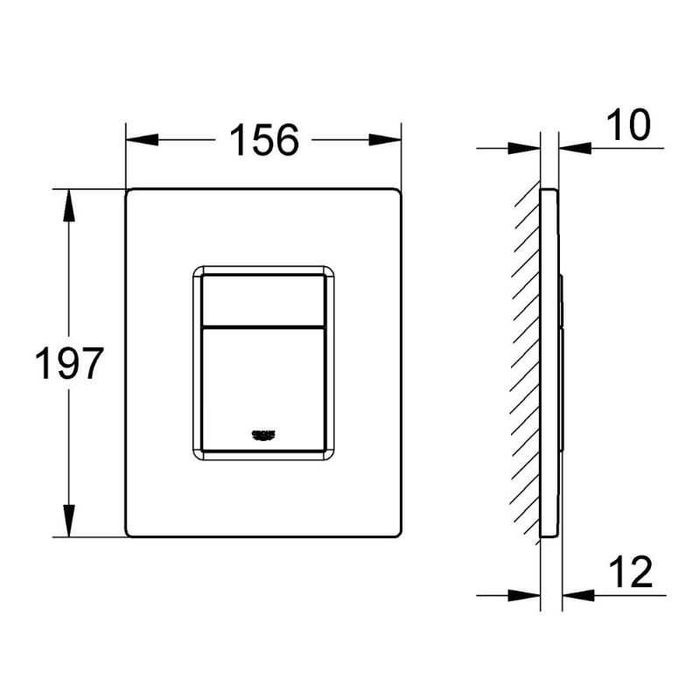 Бутон за структура за вграждане за тоалетна, хром Grohe Skate