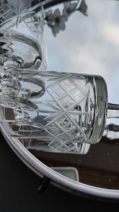 Сервиз от 6 бр.български кристални чаши за аперитив