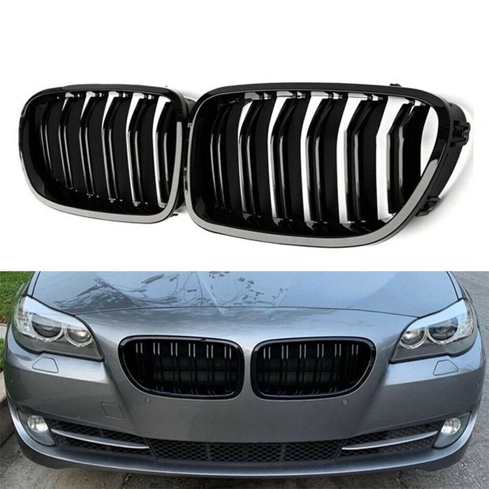 Set 2 grile negre M BMW Seria 5 F10 F11 2009-2017 negru lucios