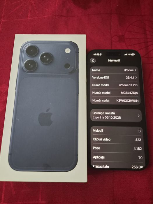Vând sau schimb IPhone 17 pro la cutie