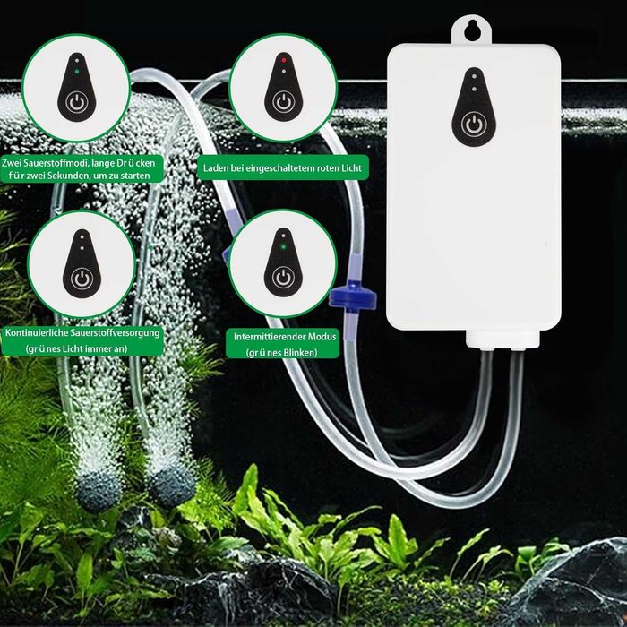 НОВА! Соларна въздушна помпа 2W, с USB и соларно зареждане, 2000 mAh