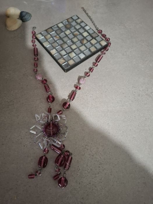 Colierroz sticla de murano millefiori reglabil Italia 48 cm