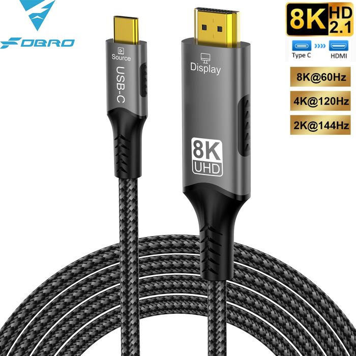 8K USB-C към HDMI 2.1 кабел