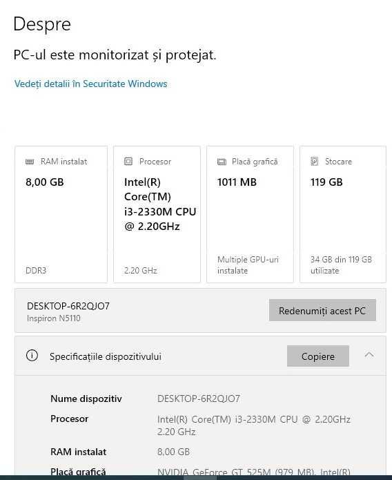 Laptop Dell Inspiron N5110 i3 / 8GB RAM / SSD 120GB / GeForce GT 525M