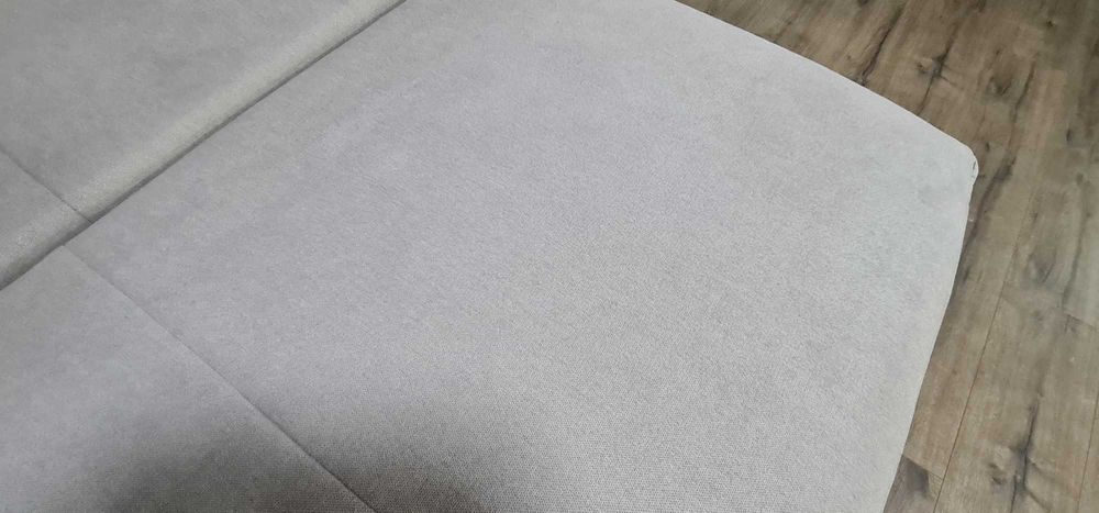 Сив ъглов диван от плат и табуретка "Alexis"