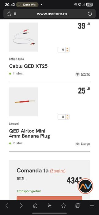 Cablu boxe QED XT25, 2x3m