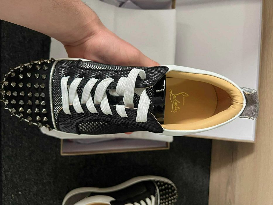 Christian Louboutin Louis Junior Spikes Orlato Flat Black