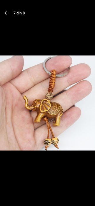 Breloc norocos Elefant cu trompa sus de pus la telefon, cheile mașini.