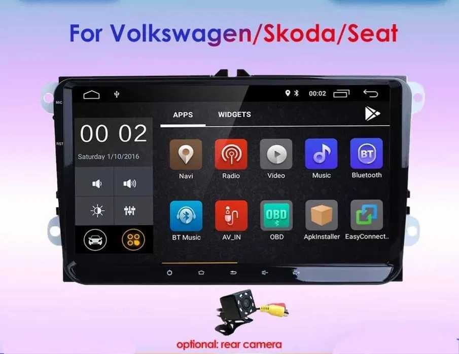 GPS мултимедия Android 9'' VW Golf Passat Tiguan Touran Skoda Seat