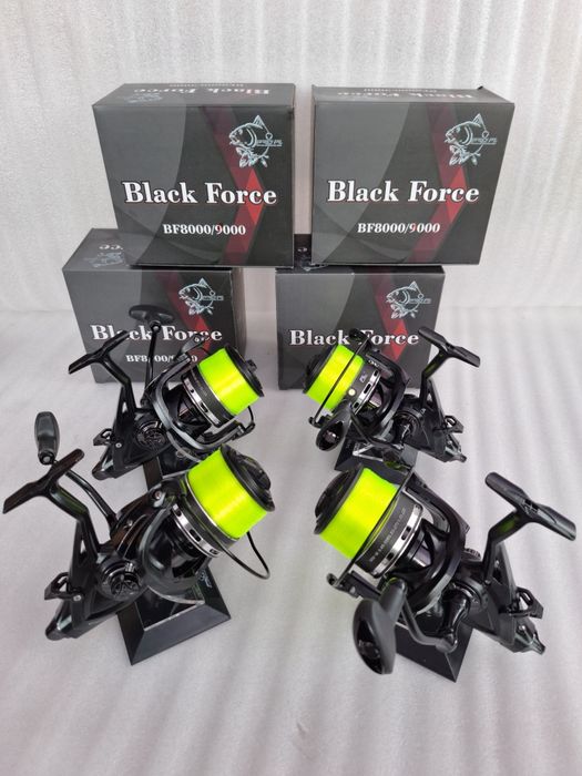 SET 4 Mulinete FL BLACK FORCE 9000 8+1RULMENTI 2024 Echipate