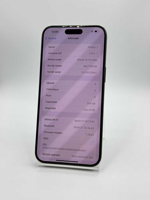 Amanet Lucky Gold VITAN / Iphone 15 PRO MAX / 256 GB 88% BAT / Factura / Garantie #53990