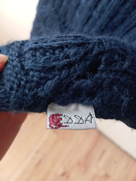 Плетена рокля тъмно синя