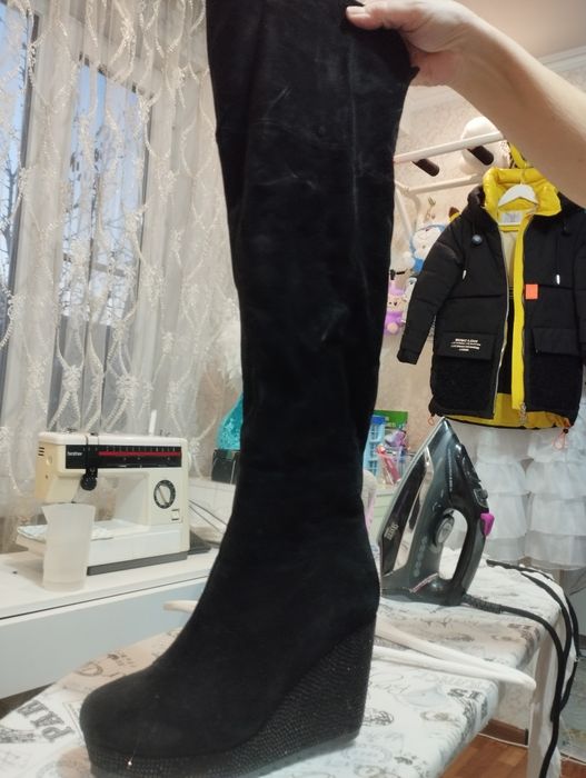 Ботфорты замшевые женские зимние