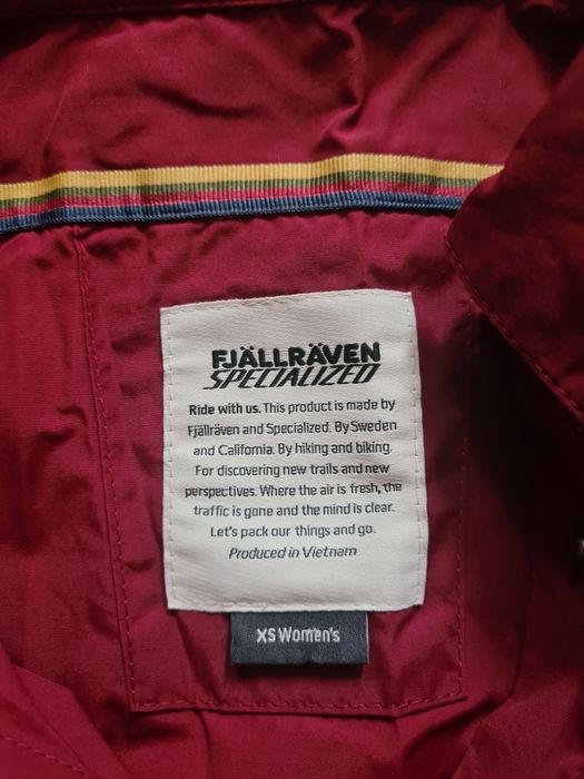 Geacă ciclism damă Specialized/Fjällräven Rider"s Wind, mărimea XS