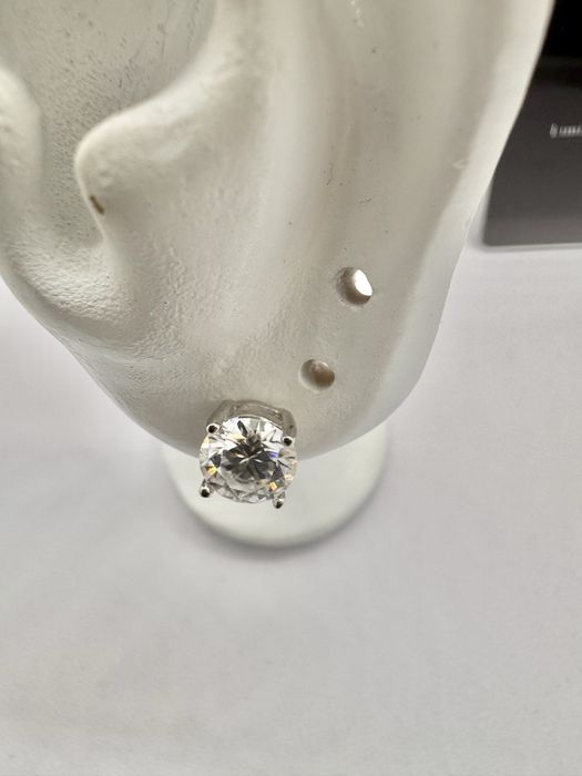 Сребърни обеци с мойсанит (Диамант) 1 карат