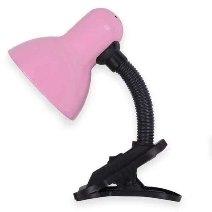 Lampa cu clema , E27, Prindere masa, Roz