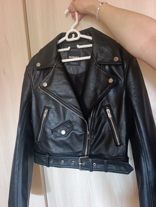 Байкърско кожено яке BERSHKA
