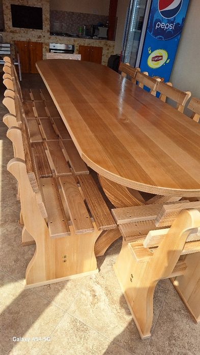 Masa lemn masiv  frasin  și tei 3000/90