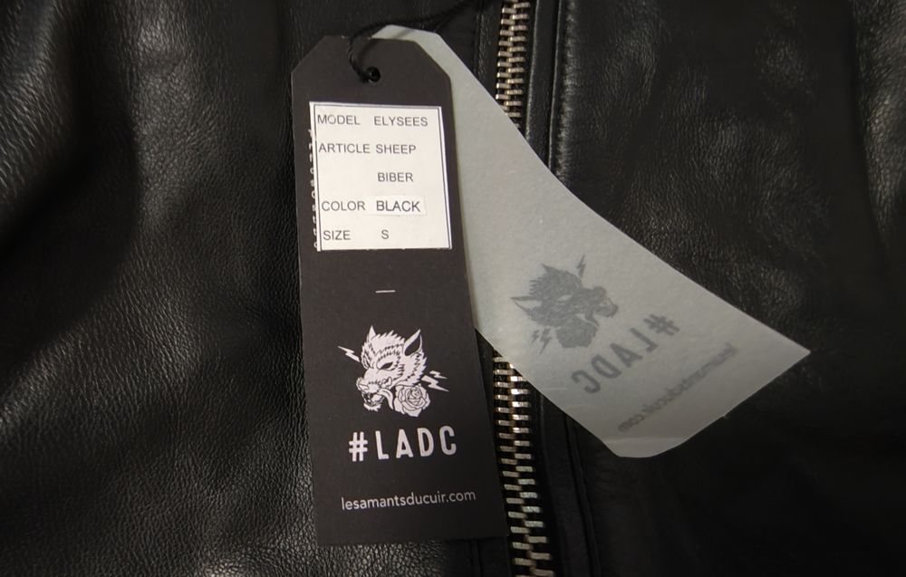Geaca de piele naturala neagra LADC Paris, masura S, dama