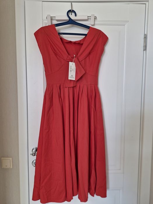 Красное летнее платье,  размер 40(46)