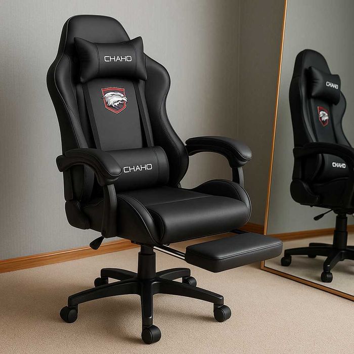 Игровое кресло CHAHO с подставкой для ног — комфорт и стиль в одном