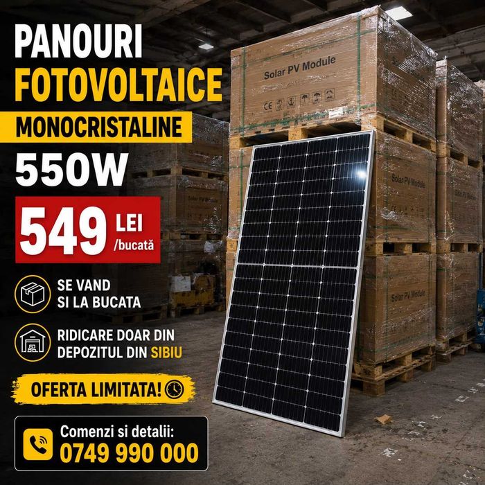Panouri fotovoltaice MONOCRISTALINE 550W - noi, vanzare la bucata