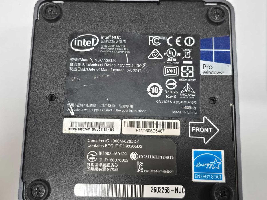 Mini PC Intel NUC NUC7i3BNK - Intel Core i3-7100U, SSD 256GB, Fără