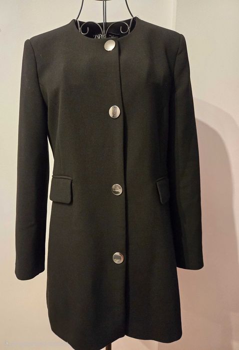 Palton primavara Zara, negru, marime L
