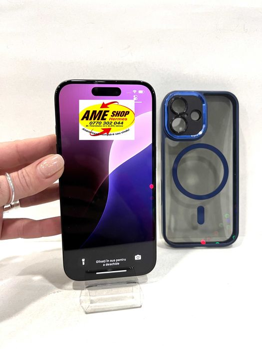 iPhone 16, Black, 128GB, doar 23 cicluri de încărcare, impecabil!