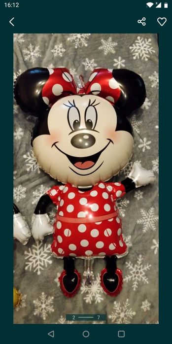 Baloane minnie mouse și Mikey 114 cm înălțime, 65cm, Nr unu, etc