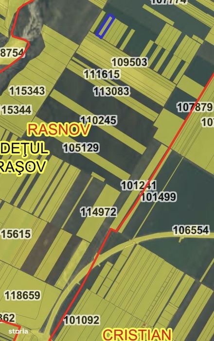 Teren extravilan arabil de vânzare Rașnov-Cristian| 200 m de A3
