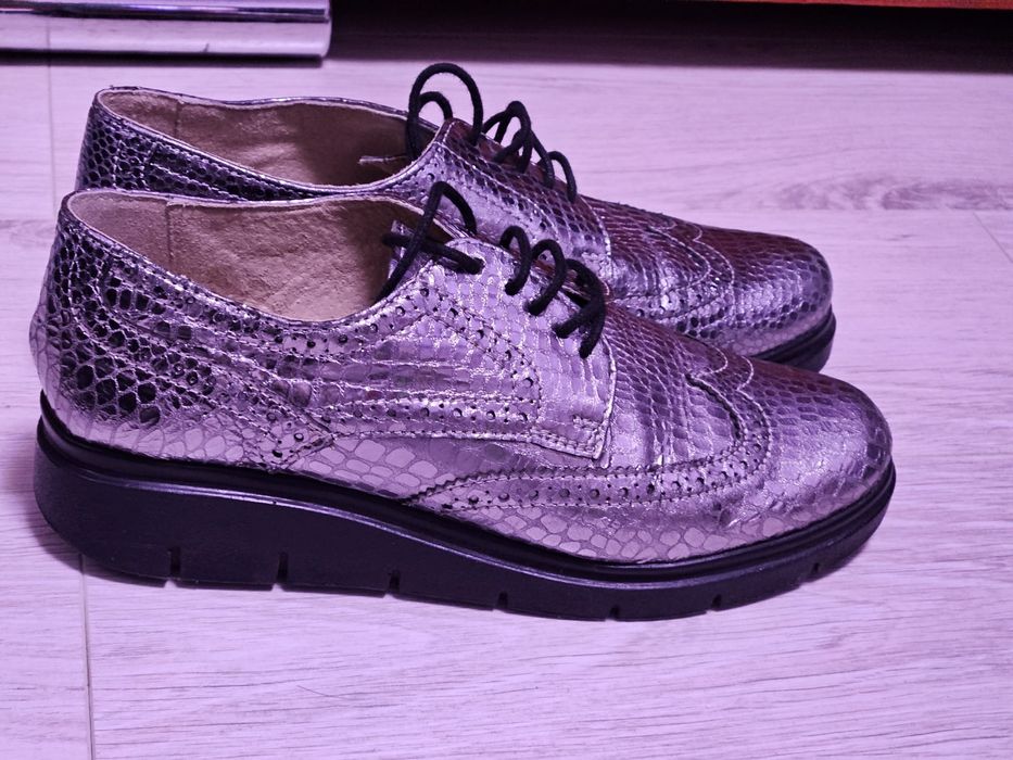 Pantofi de Dama Casual de culoare Argintie