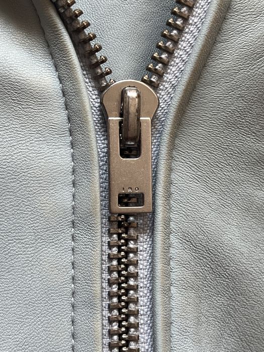 IRO, premium, jachetă 'biker', piele naturală miel, albastru pal