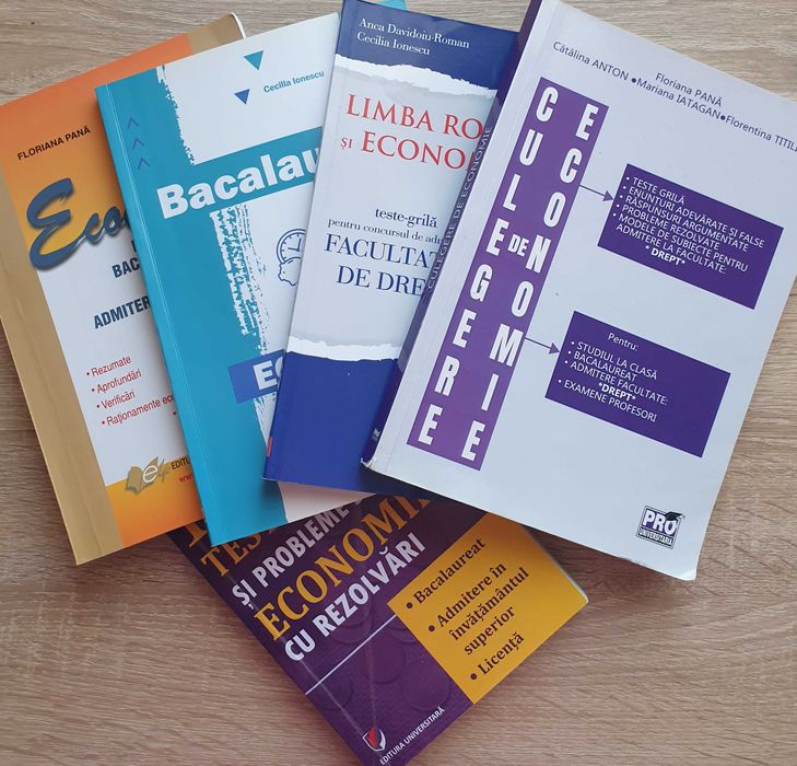 5 Culegeri Economie, Bacalaureat și Admitere Drept - toate doar 40lei