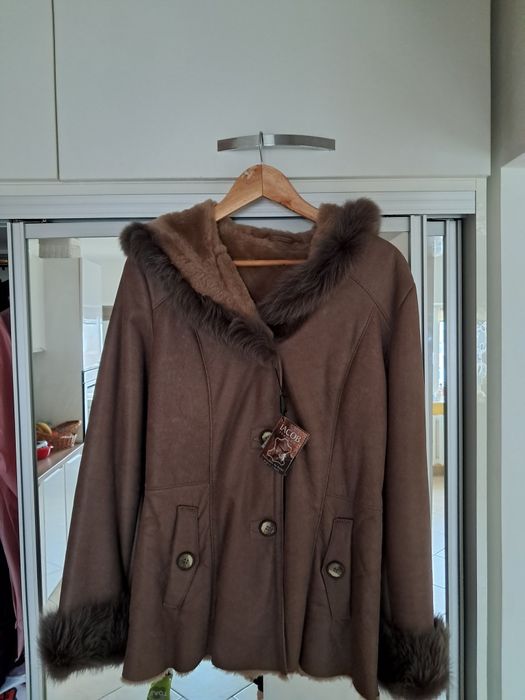 Cojoc dama, piele si blana