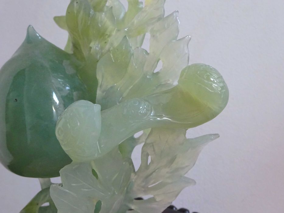 Sculptura in Jad natural Xiu - Statueta Feng shui veche