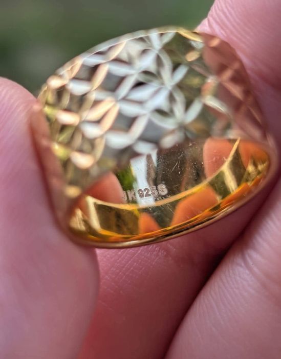 Vechi inel, model Big Reflection, din argint de 925, placat cu aur de 18K, Jane Konig JK