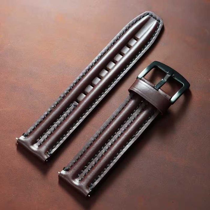 Curea de ceas din piele naturală cu eliberare rapidă 24 mm Culoare Burgundy