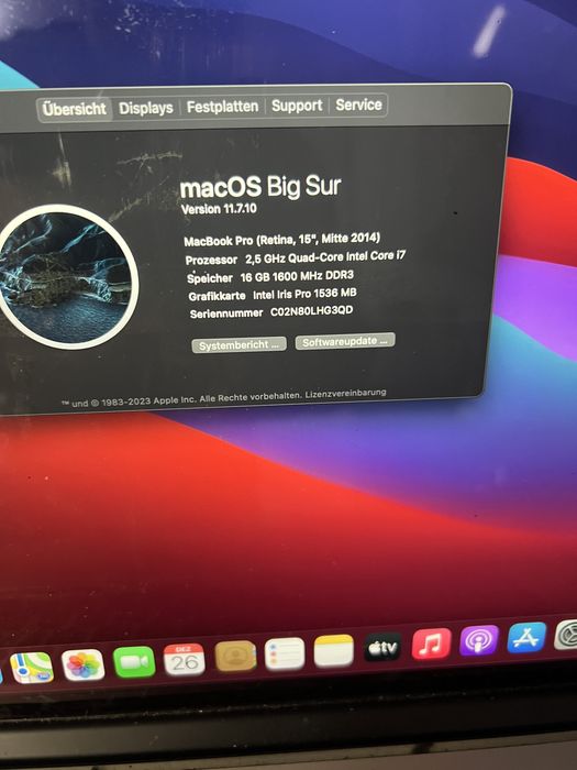 Laptop apple i7 cu 16 gb rami