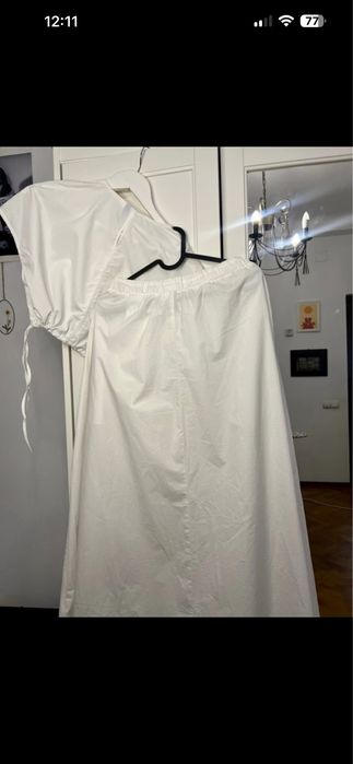 Set H&M fustă albă de vară maxi și top S
