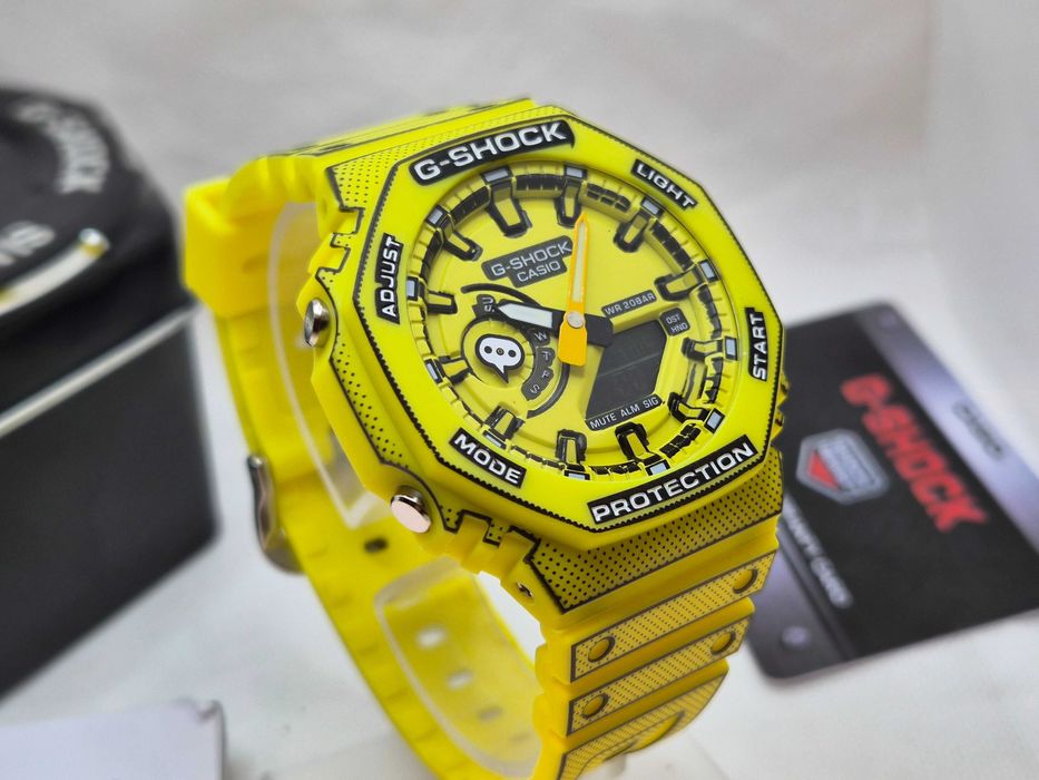Ceas Sport Barbati Casio g shock Manga THEME GA2100 MNG. Galben, Nou,Garantie 2 ani