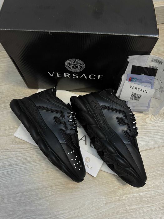Adidasi VERSACE Chain Reaction Black - Produs Nou - Full Box, Unisex